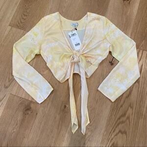RECC Paris Gabi Top in Lemon Yellow & Cream